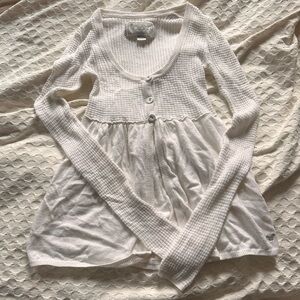 American Eagle Outfitters White Cardigan Sweater